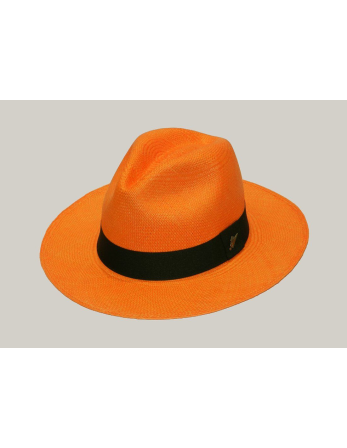 Genuine Handmade Orange Panama Hat Made From Toquilla...