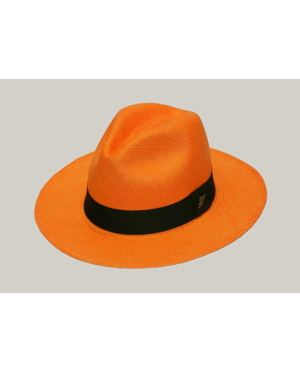 Echter Panama-Hut Orange Handgefertigt Aus...