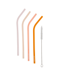 Set Van 4 Kleurige Herbruikbare Siliconen Rietjes - M Straws Multi S4