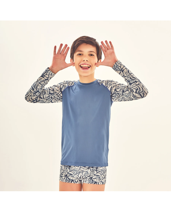 Rash Guard Kids Costela Aco Off White Upf50+