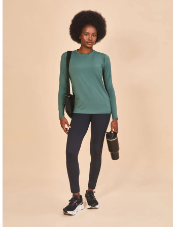 Longsleeve Fem New Fit Textura Verde Jade Upf50+ 2