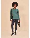 Longsleeve Fem New Fit Textura Verde Jade Upf50+