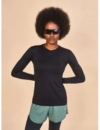 Longsleeve Fem Skin Infratherm Preto Upf50+