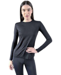 Longsleeve Fem Skin Infratherm Preto Upf50+