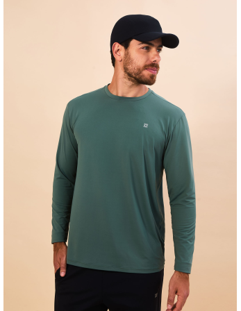 Longsleeve New Fit Textura Masc Verde Jade Upf50+