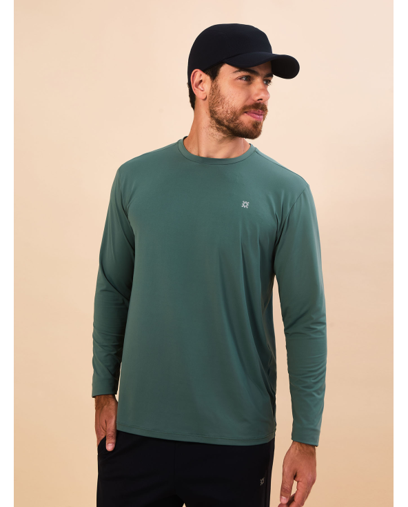 Longsleeve New Fit Textura Masc Verde Jade Upf50+