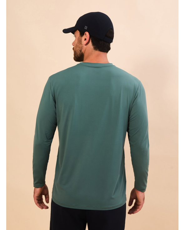 Longsleeve New Fit Textura Masc Verde Jade Upf50+
