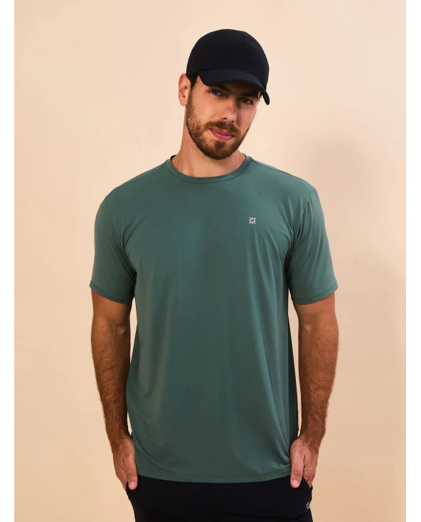 T-Shirt New Fit Textura Masc Verde Jade Upf50+