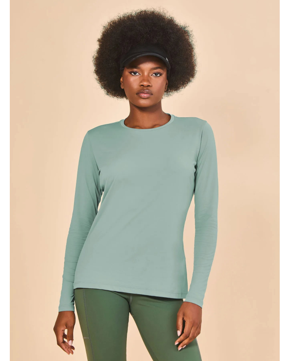 Longsleeve Fem New Fit Verde Agua Upf50+