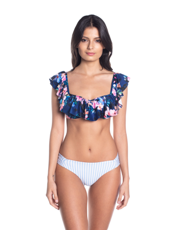 Bbs X Saha - Off Shoulder Bandeau Bikini Flowers /... 2