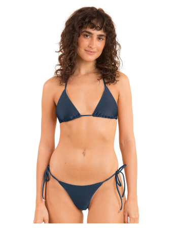 Nachtblau Schimmernder Bikini Mit Accessoire - Set Shark...