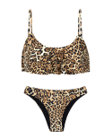 Bikini Con Volant Con Stampa Leopardata - Leopardo Babado