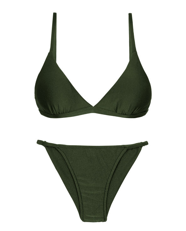 Bikini Brasiliano Verde Oliva Con Slip...