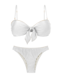 Set Shimmer-White Bandeau-Knot Essential