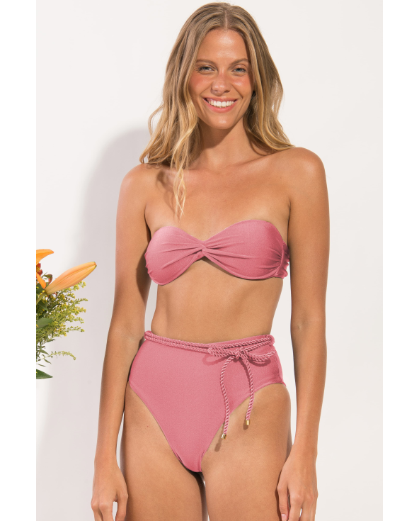 Set Shimmer-Confetti Twist Belted-High-Waist