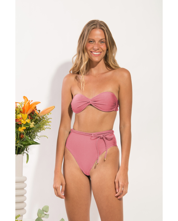 Set Shimmer-Confetti Twist Belted-High-Waist