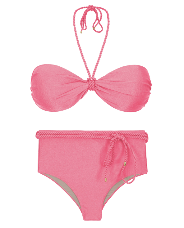 Set Shimmer-Confetti Twist Belted-High-Waist