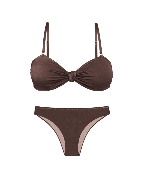 Set Shimmer-Coffee Bandeau-Joy Essential