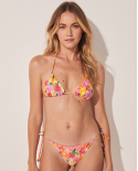 Bikini Cortininha Floral Pincelado