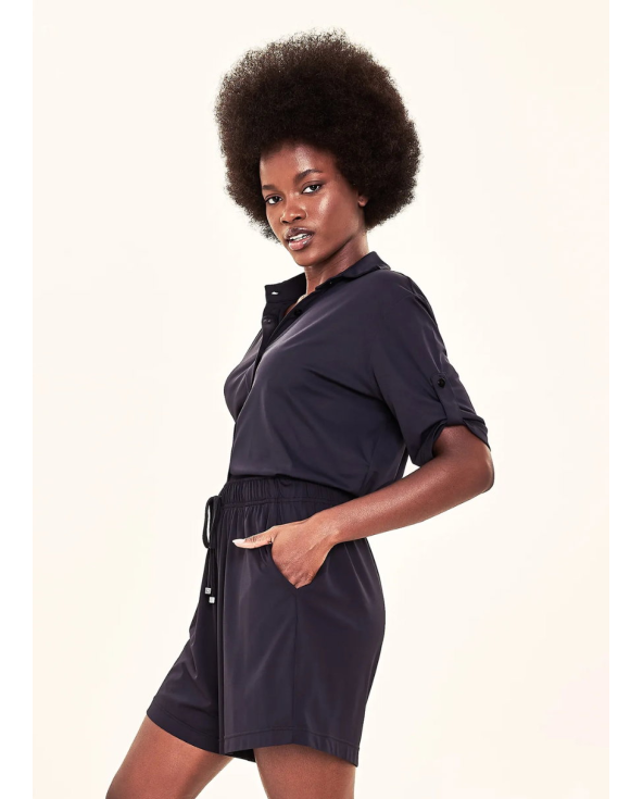 Shorts Fem Basic Black Upf50+