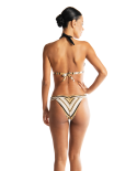 Zwart En Goud Gestreepte Halterbikini Van Lurex Met Driehoekige Cups - Bottom Venus Lurex