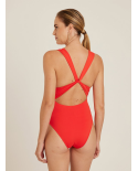 Bio Ruched V Neck One Piece Watermelon