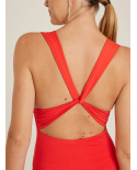 Bio Ruched V Neck One Piece Watermelon
