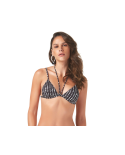 Schwarz/Weißes Strappy-Triangelbikini-Top - Top Fresh Poa