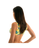 Haut Brassière À Nouer Devant Jaune Fleuri - Top Florescer Highleg