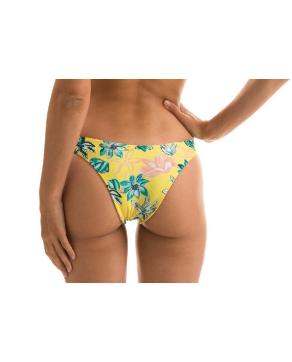 Tanga De Bain High Leg Jaune À Fleurs - Bottom...