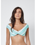 Brassière Con Strisce, Nodo Sulla Schiena - Soutien Marinho Menta