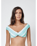 Brassière Con Strisce, Nodo Sulla Schiena - Soutien Marinho Menta