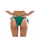 Cueca Brasileira Verde Texturizada, Strappy De Atar - Calcinha Duna Green Cropped Neck