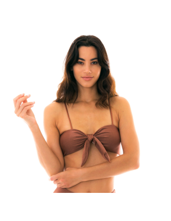Bbs X Steph.d - Haut Brassière Cuivrée À Nouer - Top...