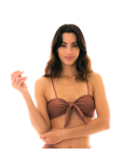 Bbs X Steph.d - Haut Brassière Cuivrée À Nouer - Top London Bronze Sthephanie