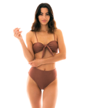 Bbs X Steph.d - Haut Brassière Cuivrée À Nouer - Top London Bronze Sthephanie