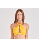 Yellow Twisted Crop Top - Top Torcido Amarelo