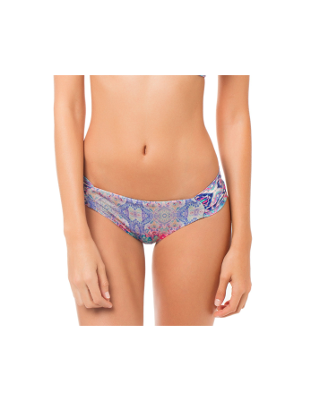Kıvrımlı Yanlarlı Etnik Desenli Sabit Bikini Altı -...