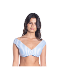 Bbs X Saha - Tersinir Çiçek Desenli/Çizgili Bikini Üstü - Top Aurora Floral Night