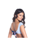 Bbs X Saha - Tersinir Çiçek Desenli/Çizgili Bikini Üstü - Top Aurora Floral Night