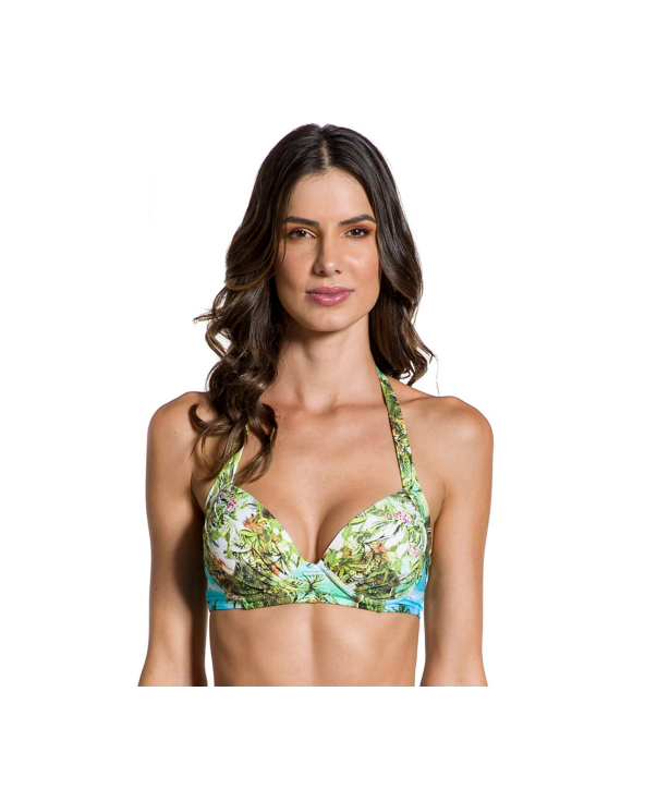 Tropical Print Underwired Bikini Top - Top...