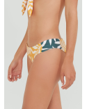 Yellow Brazilian Bikini Bottom With Green Sides - Bottom Mango Jungle Verde Amarelo
