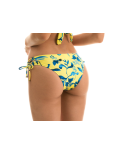 Gelb/Blaue Bikinihose Mit Seitenschnürung - Bottom Lemon Flower Transpassado
