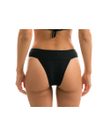 Braguita Negra Con Banda Ancha Y Tejido Texturizado - Bottom Cloque Preto Tri Cos