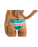 Blue / Coral Fixed Sliding Bikini Bottom - Bottom Upbeat Cortinao