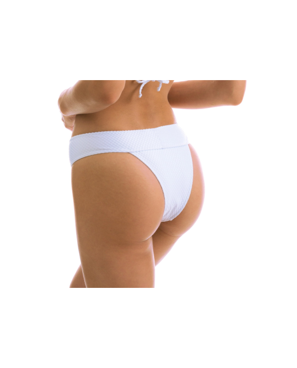Tanga Fixe Large Ceinture Blanc Texturé -...