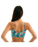 Top Floreale Blu Regolabile - Top Isla Bra