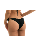 Braguita De Bikini Scrunch Textura Negra - Bottom Kiwanda Preto Frufru
