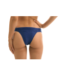 Cueca Brasileira Azul C/ Tecido Texturizado Em Relevo - Bottom Kiwanda Denim Bandeau