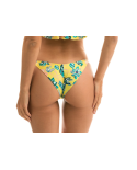 Braguita De Bikini Scrunch Ajustable Floral Amarilla - Bottom Florescer Babado